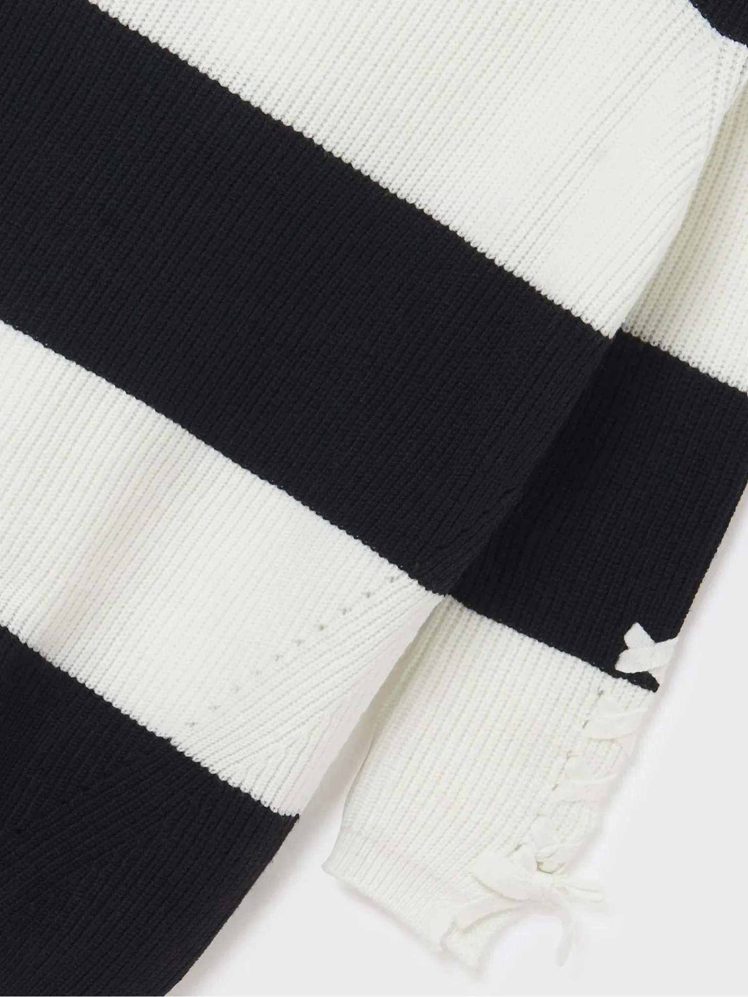 Girls Striped Knit Dress Black & White | Mayoral