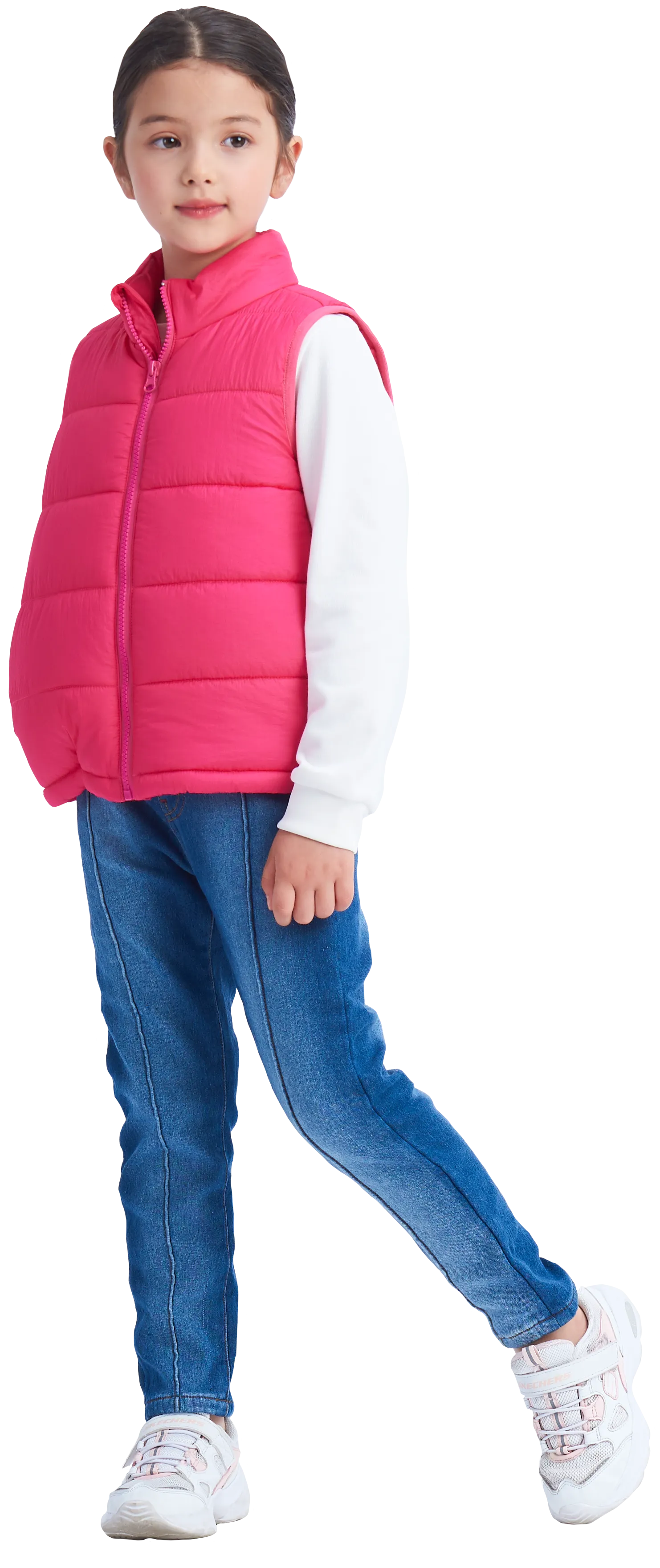 Girls Winter Puffer Vest, Winter Lightweight Gilet Red