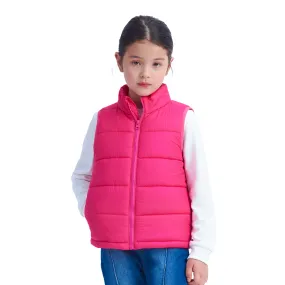 Girls Winter Puffer Vest, Winter Lightweight Gilet Red