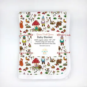 Gnome Sweet Gnome Baby Receiving Blanket - Organic Cotton