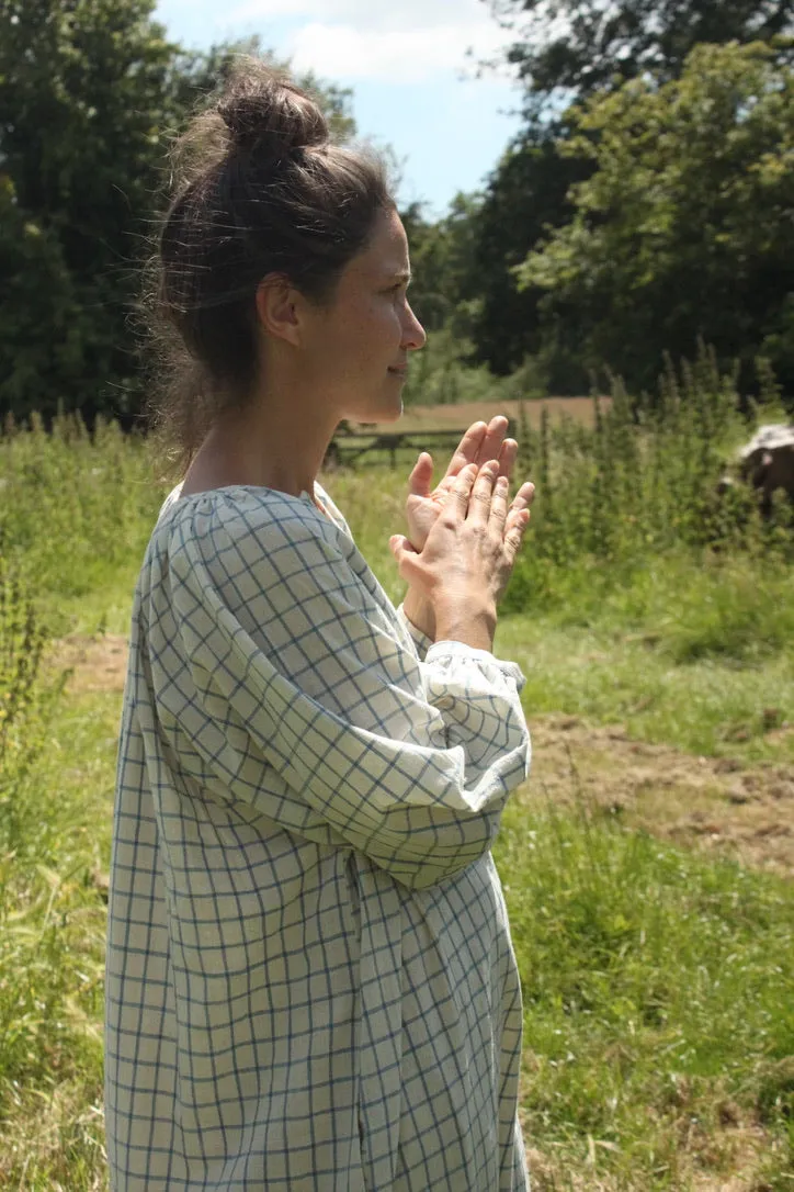 Grace Dress in light blue check