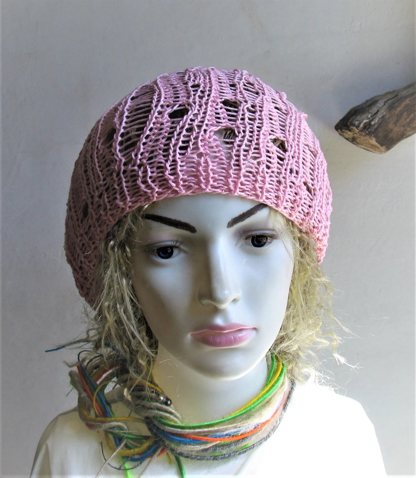 Handmade Cotton Unisex Dreads Long Tube Hat Wrap Headband Bandana Tam Slouchy Hat Beanie Hat Cotton Unisex Head band Dread tube Tattered Hat Many Colours