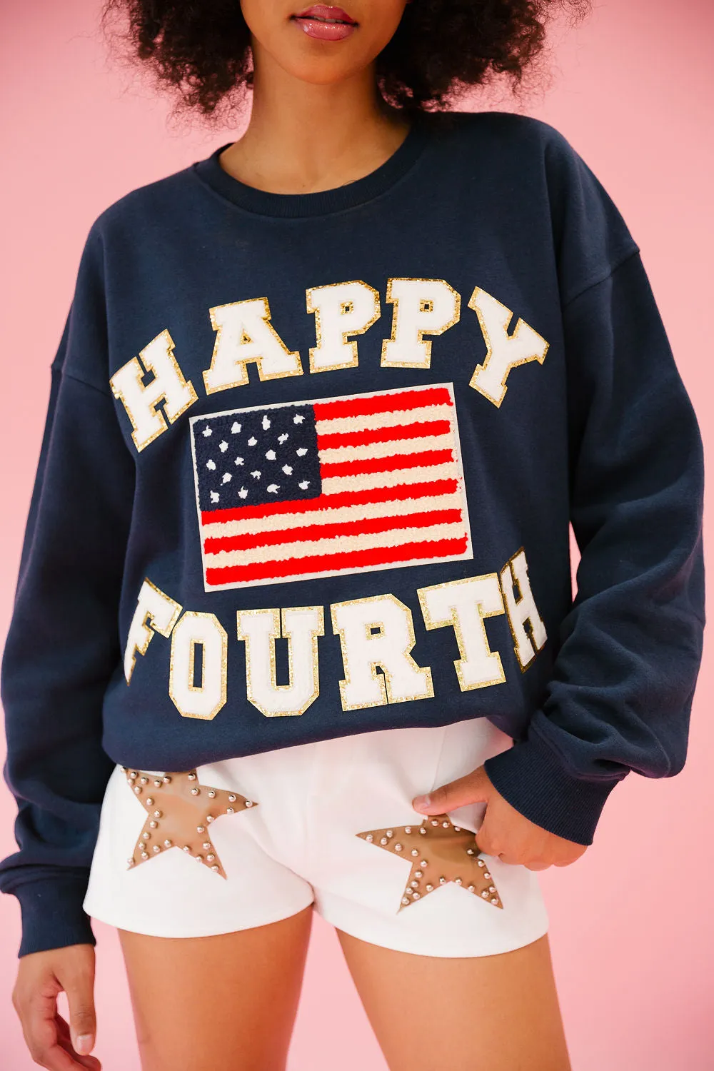 HAPPY FOURTH NAVY PULLOVER