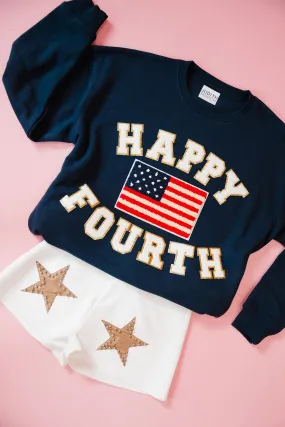 HAPPY FOURTH NAVY PULLOVER