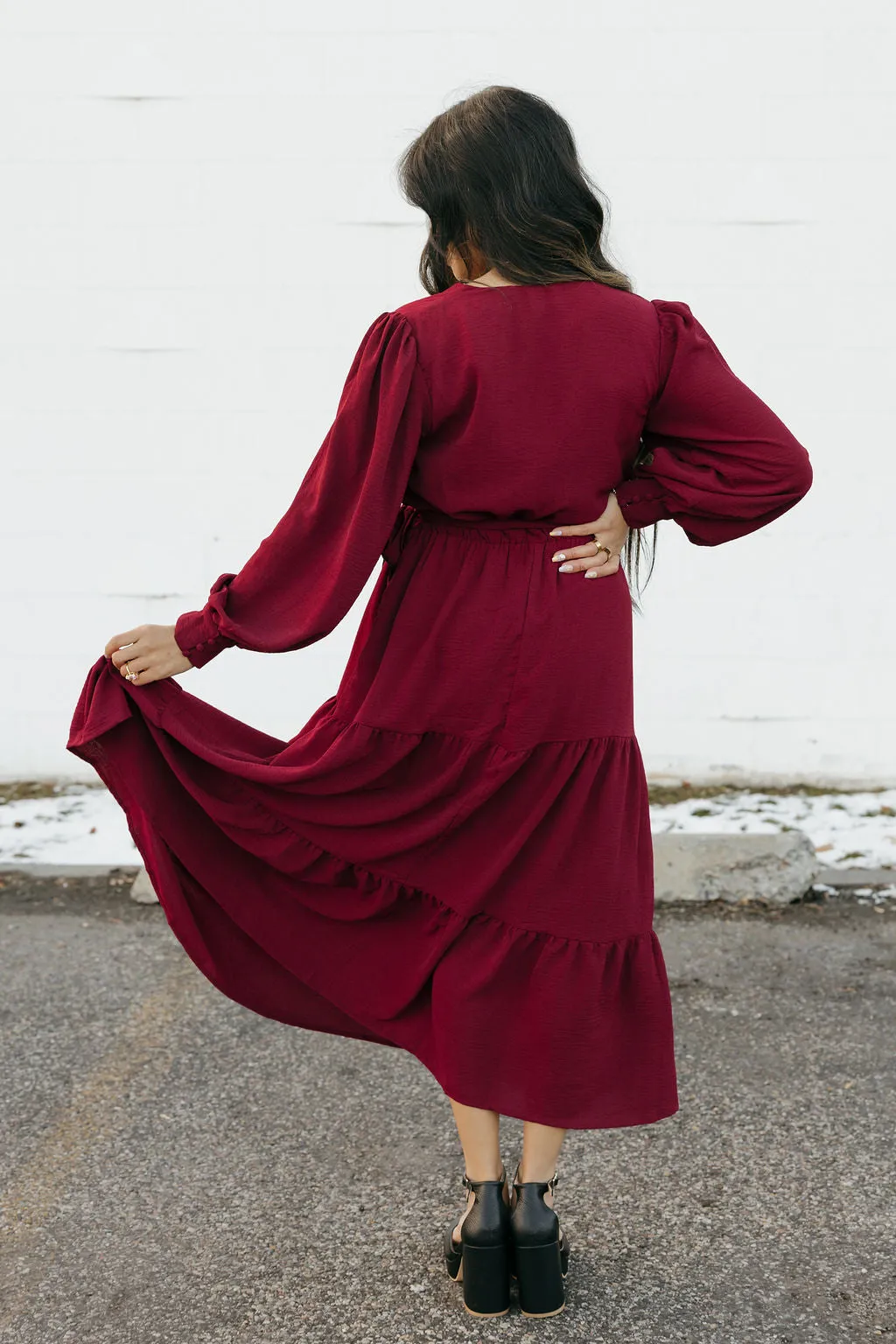 Harlen Dress-Burgundy