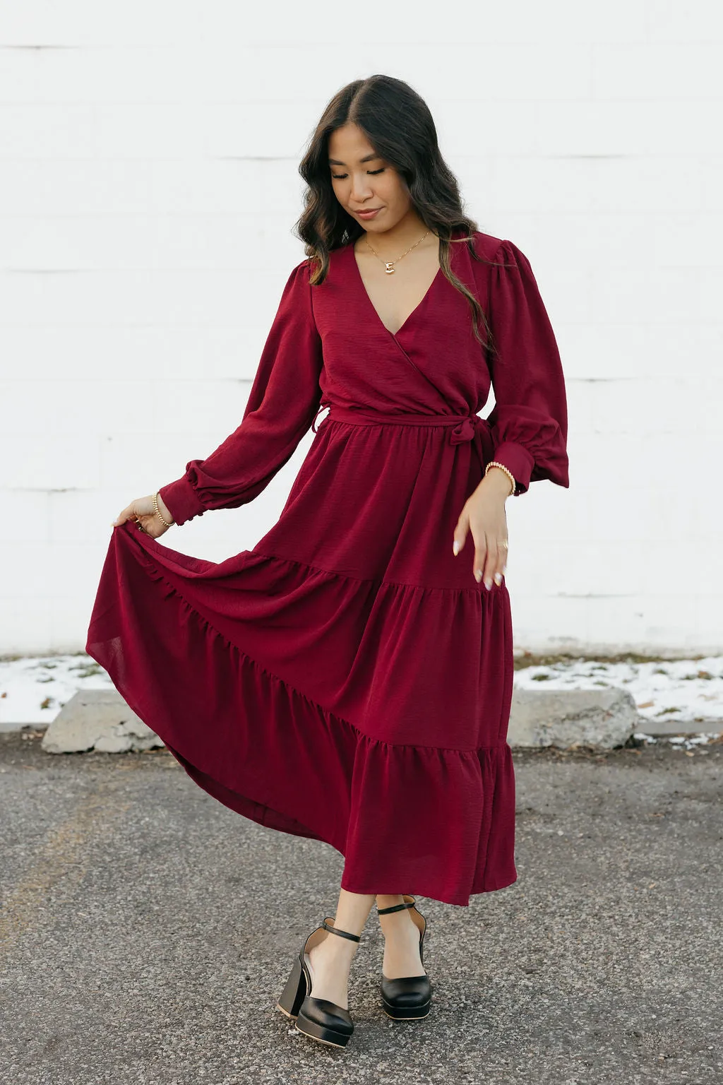 Harlen Dress-Burgundy