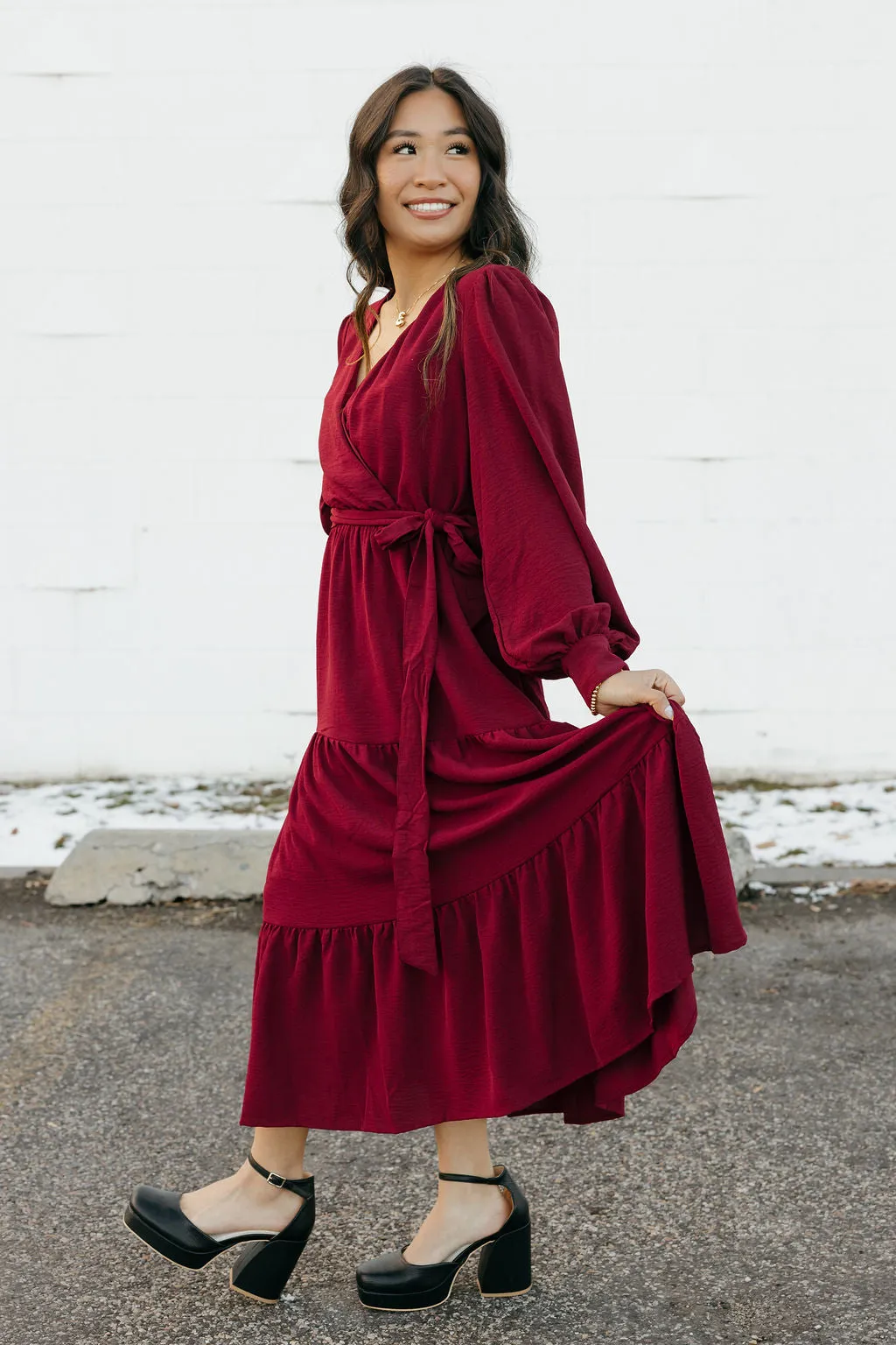 Harlen Dress-Burgundy