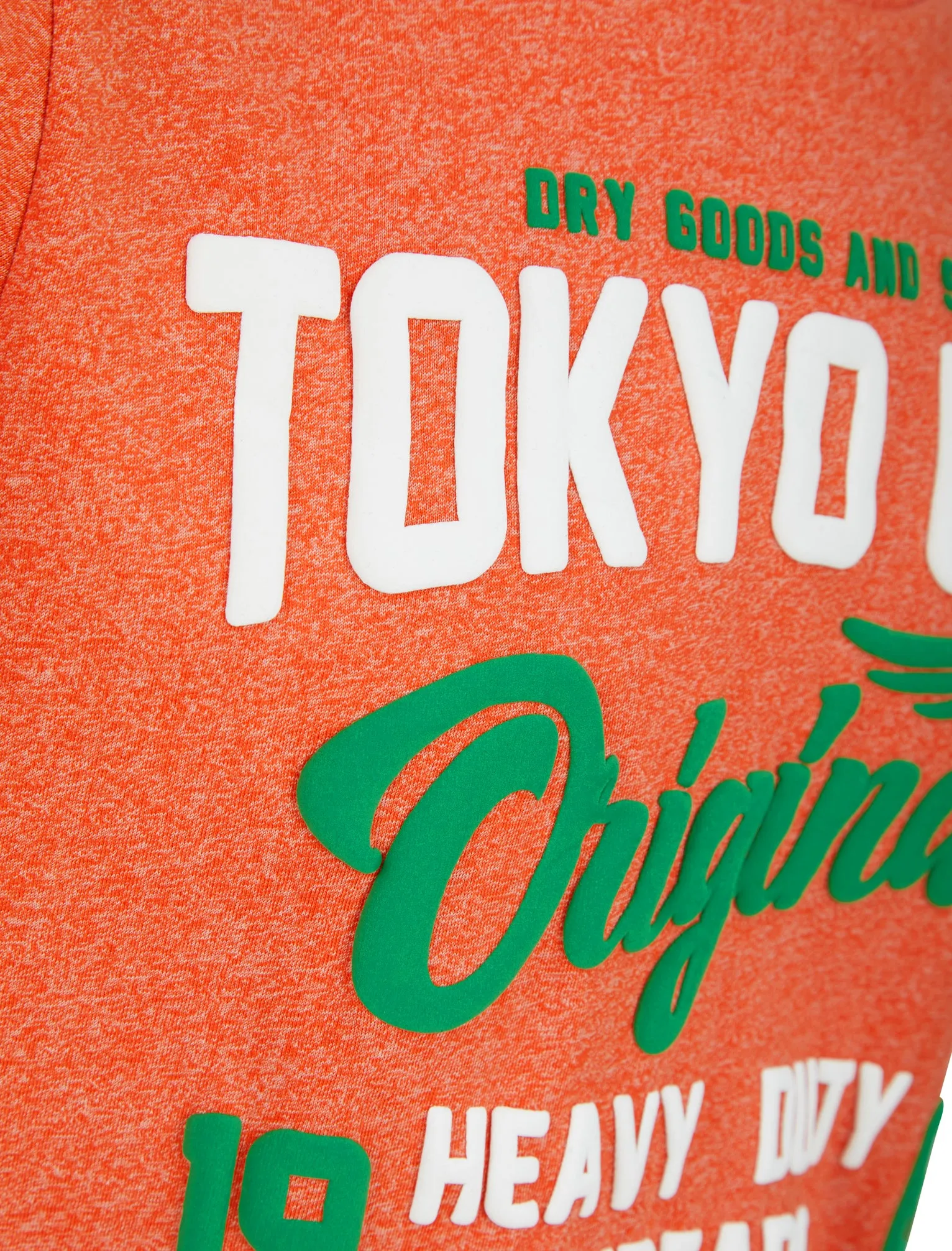 Heavy Duty 2 Puffy Motif Cotton Jersey T-Shirt in Orange Grindle - Tokyo Laundry