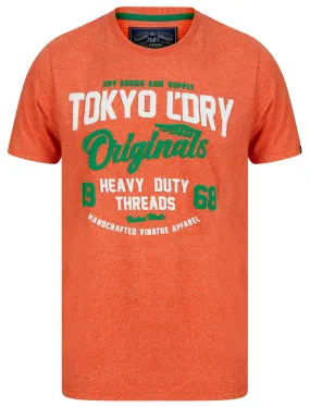 Heavy Duty 2 Puffy Motif Cotton Jersey T-Shirt in Orange Grindle - Tokyo Laundry