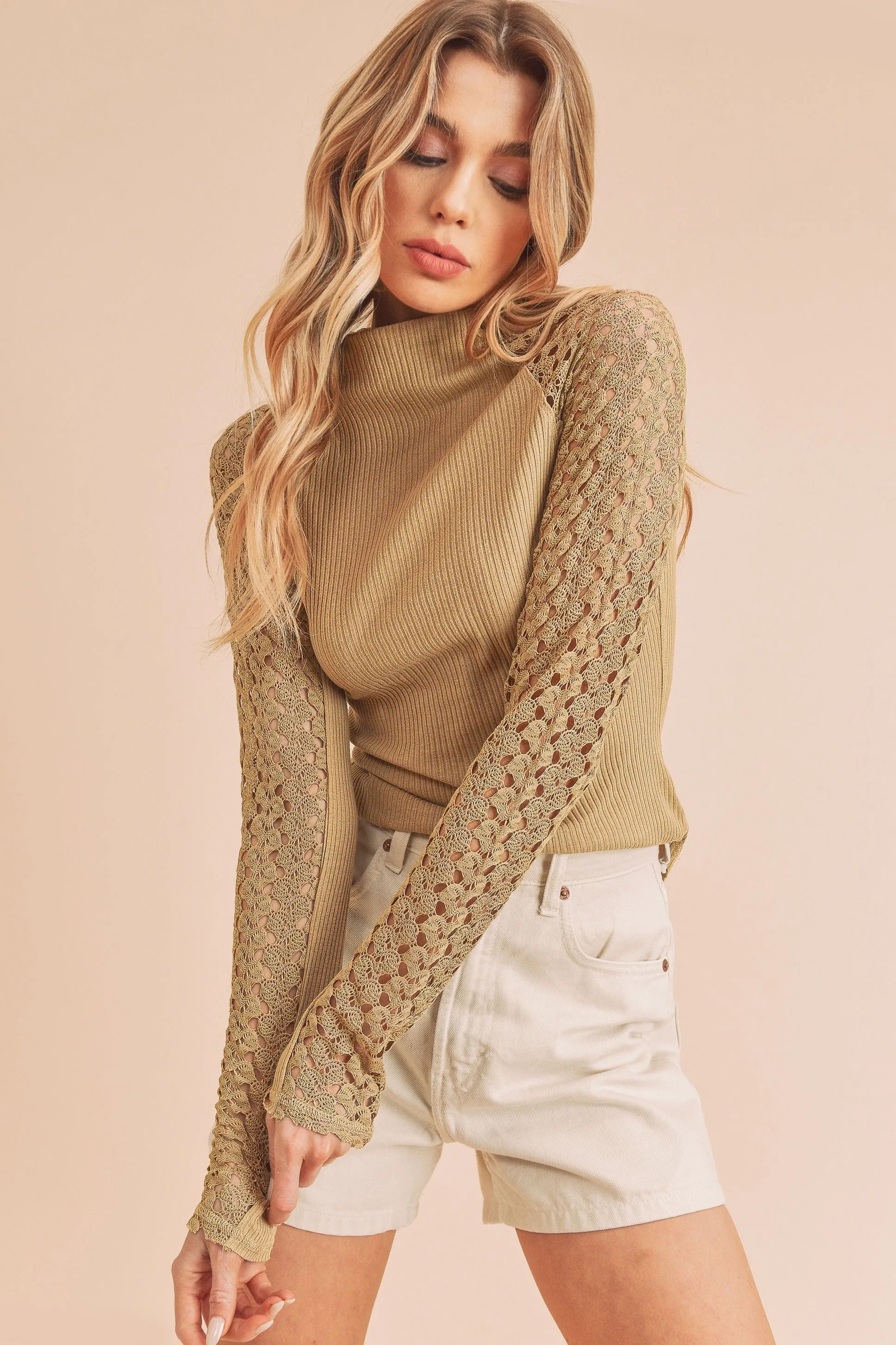 High Neck Long Sleeve Top