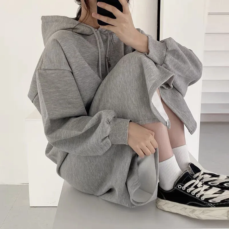 Hooded Pullover Long Sweatshirt (MS072)