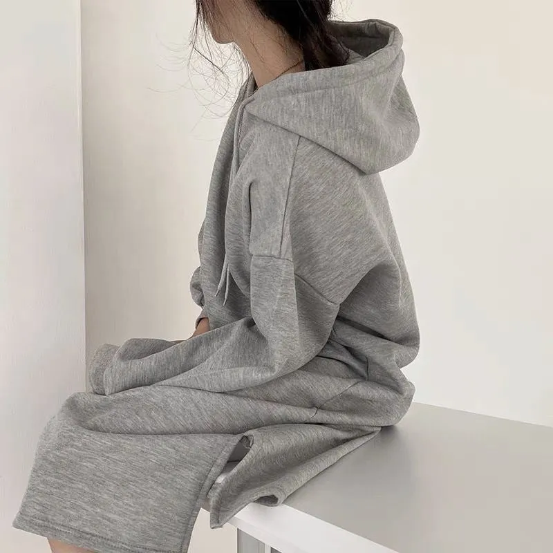 Hooded Pullover Long Sweatshirt (MS072)