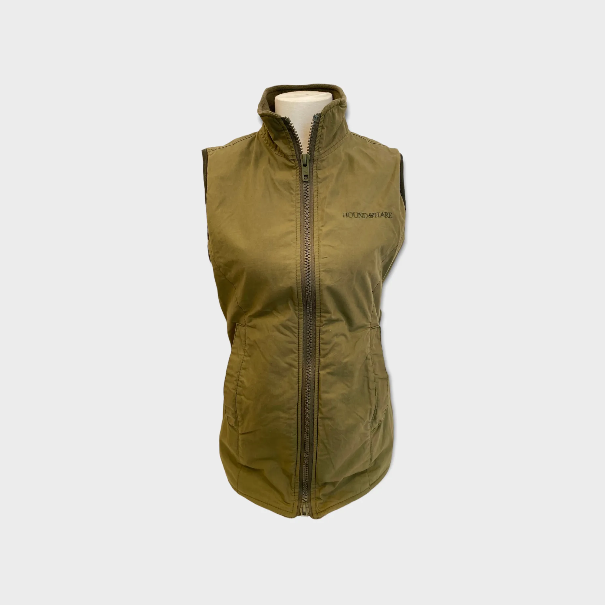 Hound & Hare Ladies Douglas Wax Fleece Vest - Dusky Green