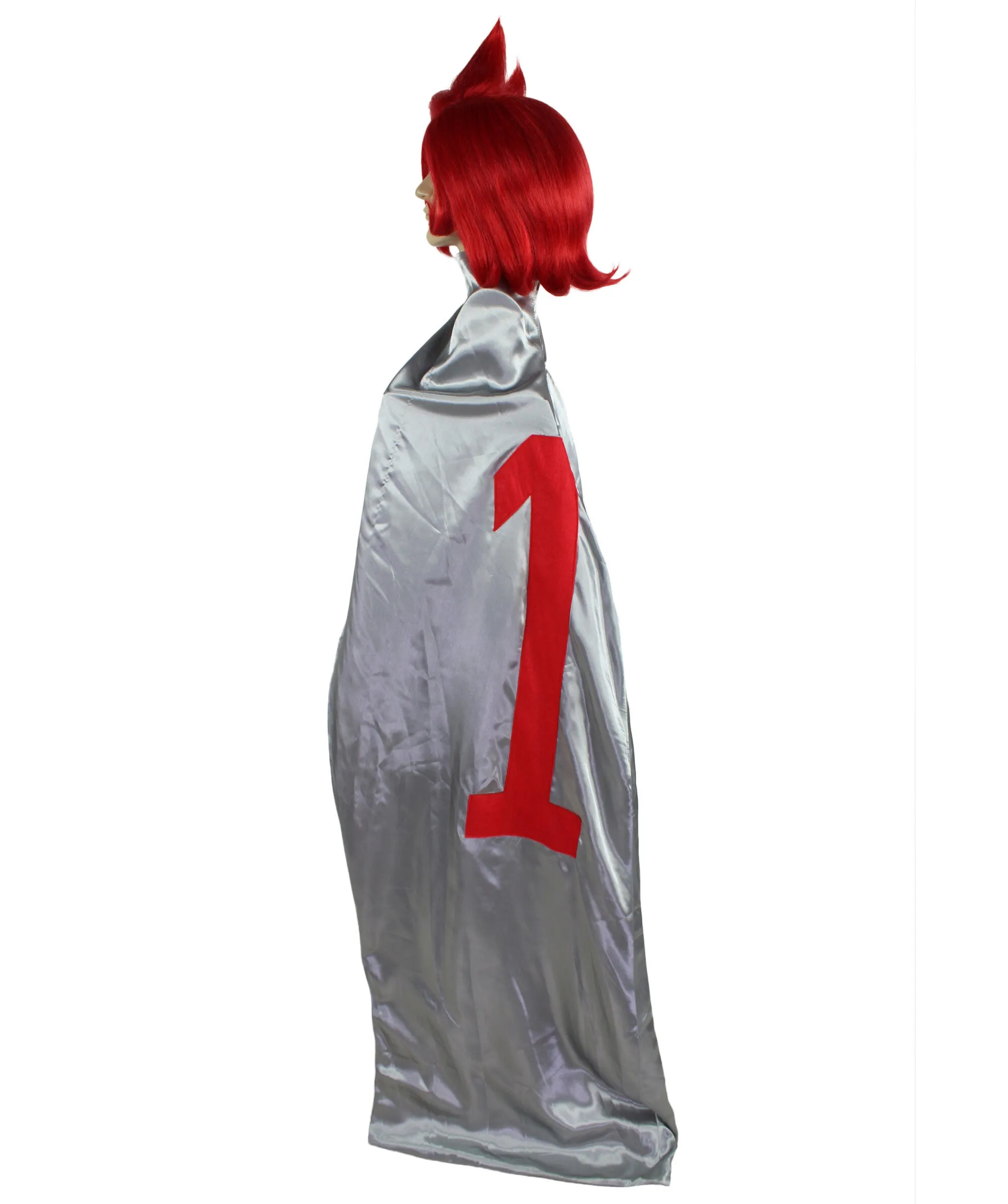 HPO Adult Men's Japanese Manga Red Prince Wig with Cape| Perfect for Halloween| Flame-retardant Synthetic Material