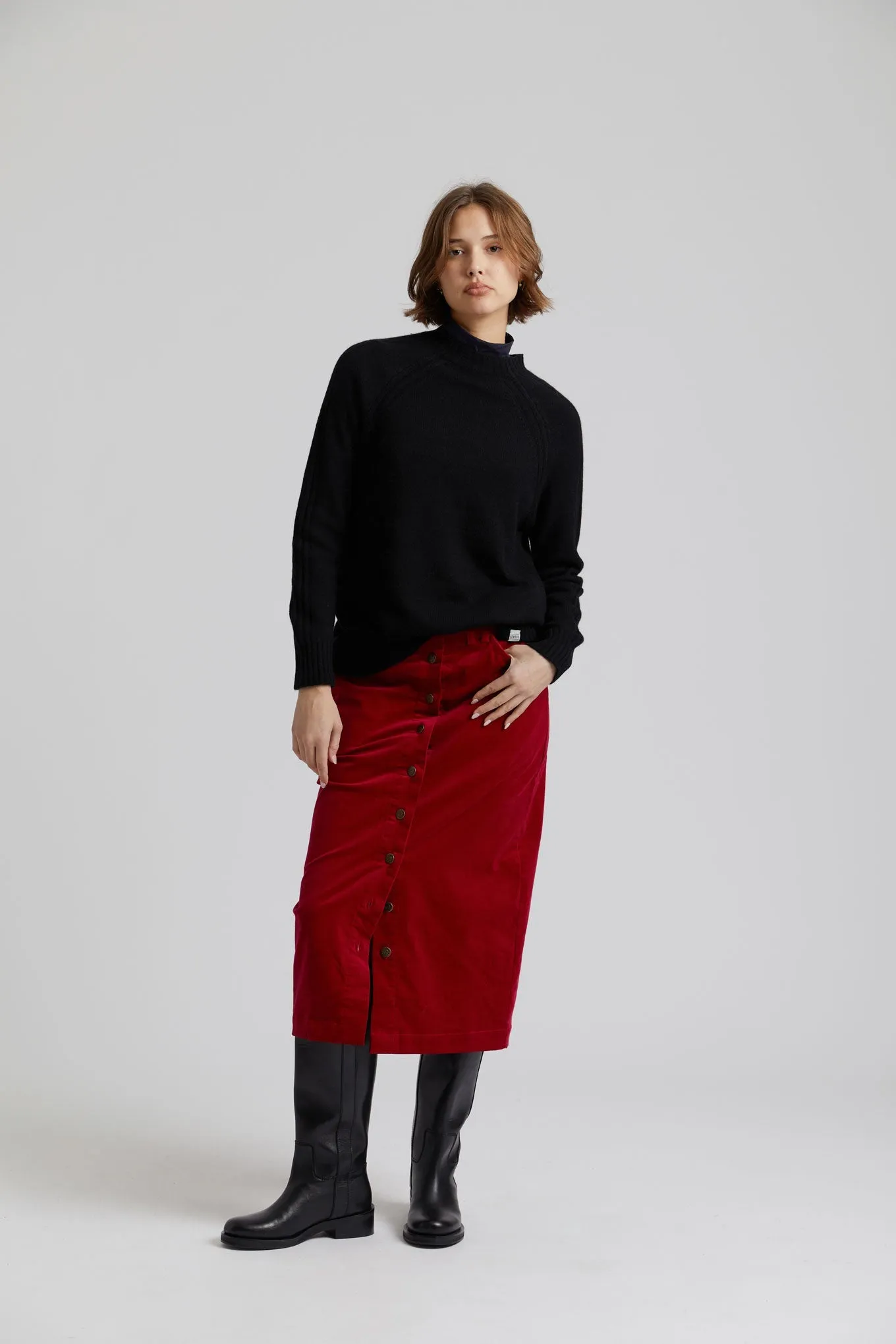 Isabel Cotton Skirt Cherry