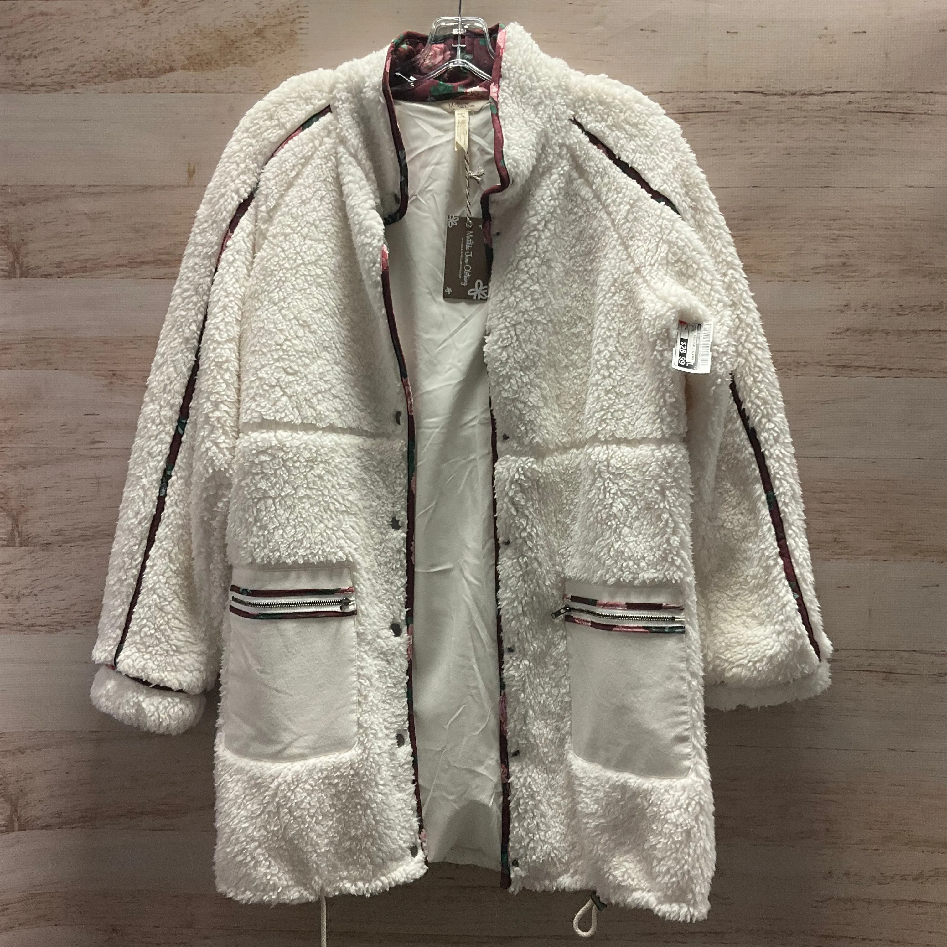 Jacket Faux Fur & Sherpa By Matilda Jane In White, Size: S