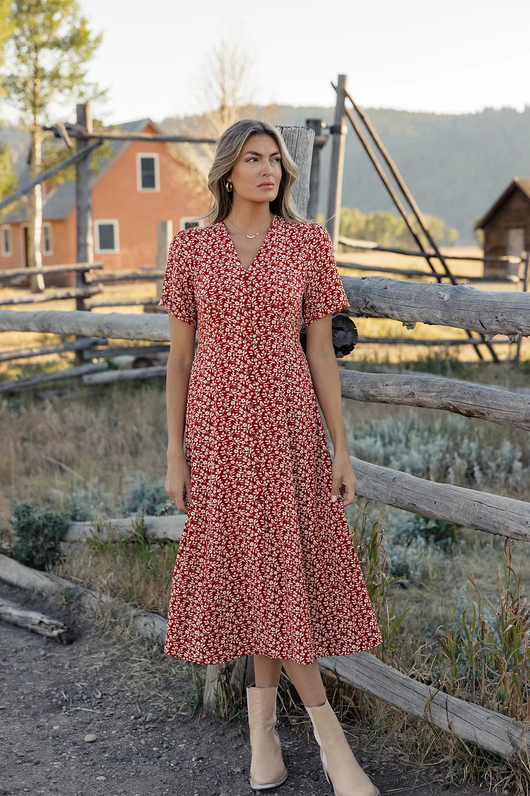 Janie Button Down Floral  Dress