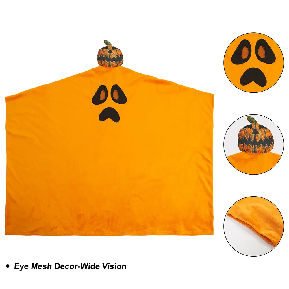 Kids Pumpkin Ghost Cape 2022 Halloween Costume