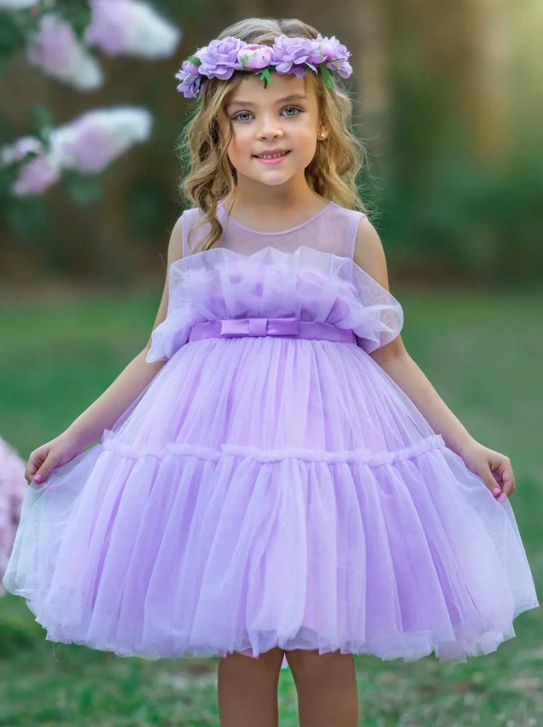 Lavender Haze Belted Tutu Dress