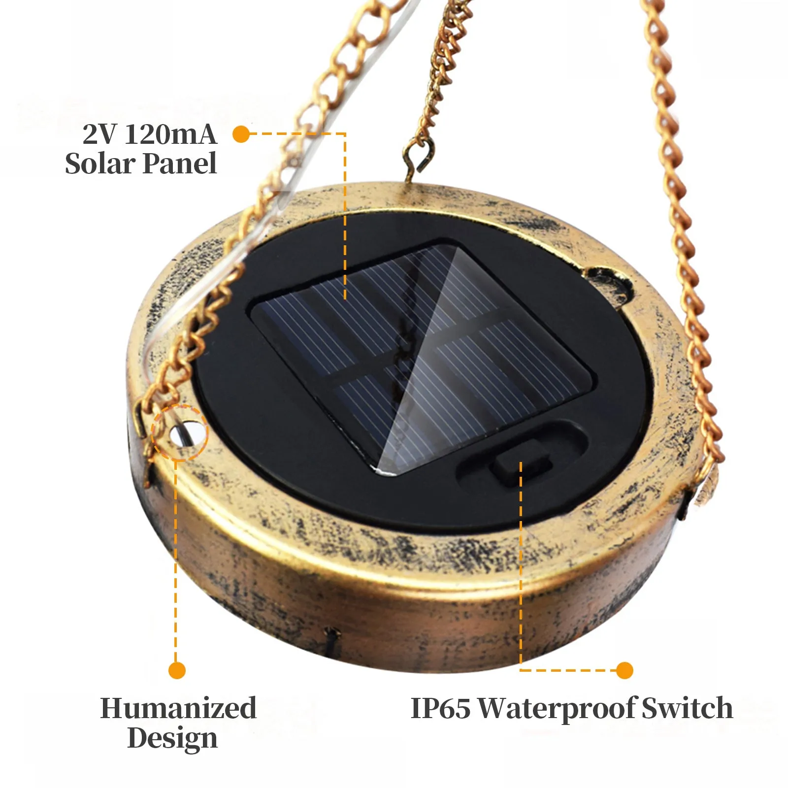 LED Solar Wind Chimes Outdoor Hanging Light