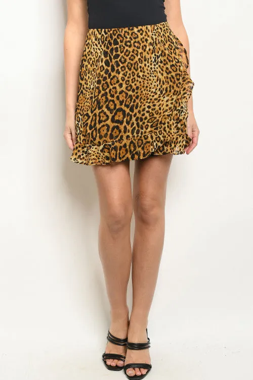 Leopard Animal Print Wrap Inspired Skirt