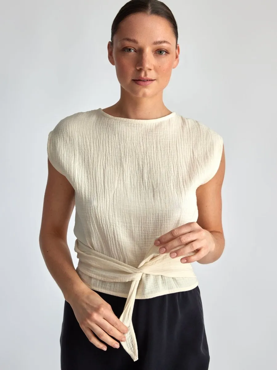 Lepidoptere Eli Knotted Top (Ecru)