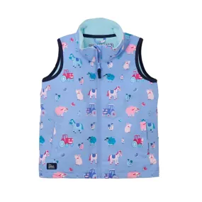 Lighthouse Girls Gilet Alex Lilac Farm Print