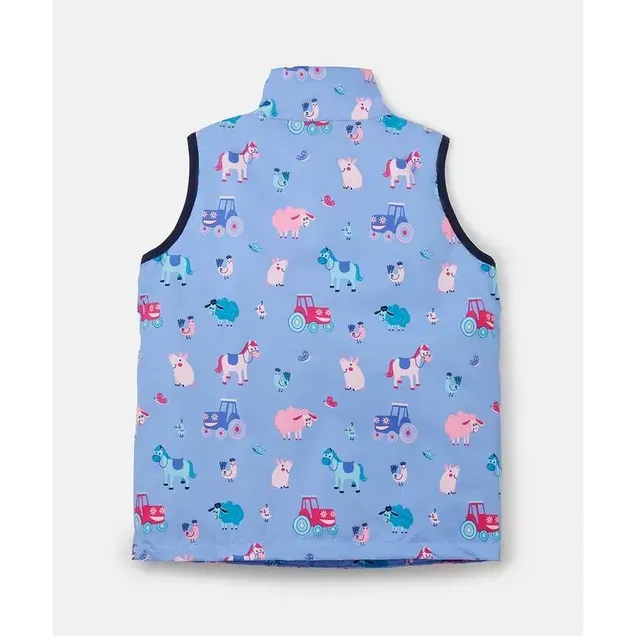 Lighthouse Girls Gilet Alex Lilac Farm Print