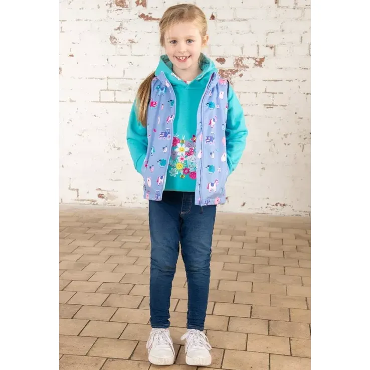 Lighthouse Girls Gilet Alex Lilac Farm Print