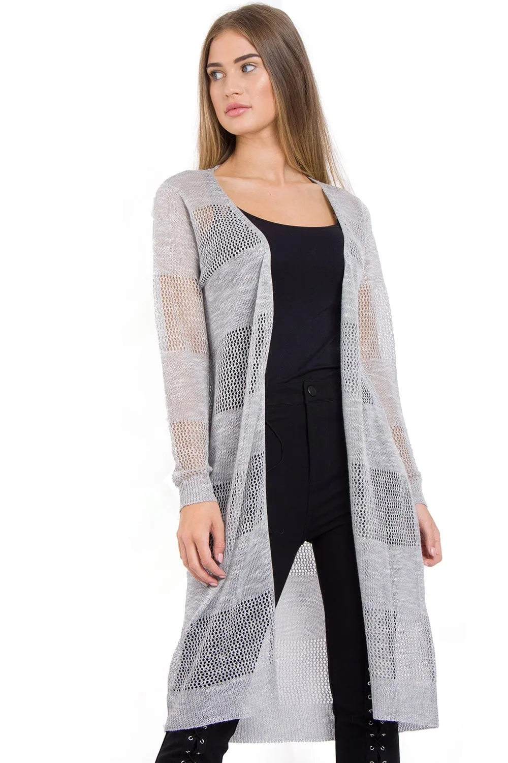 Lightweight Longline Midi Length Knitted Cape Cardigan