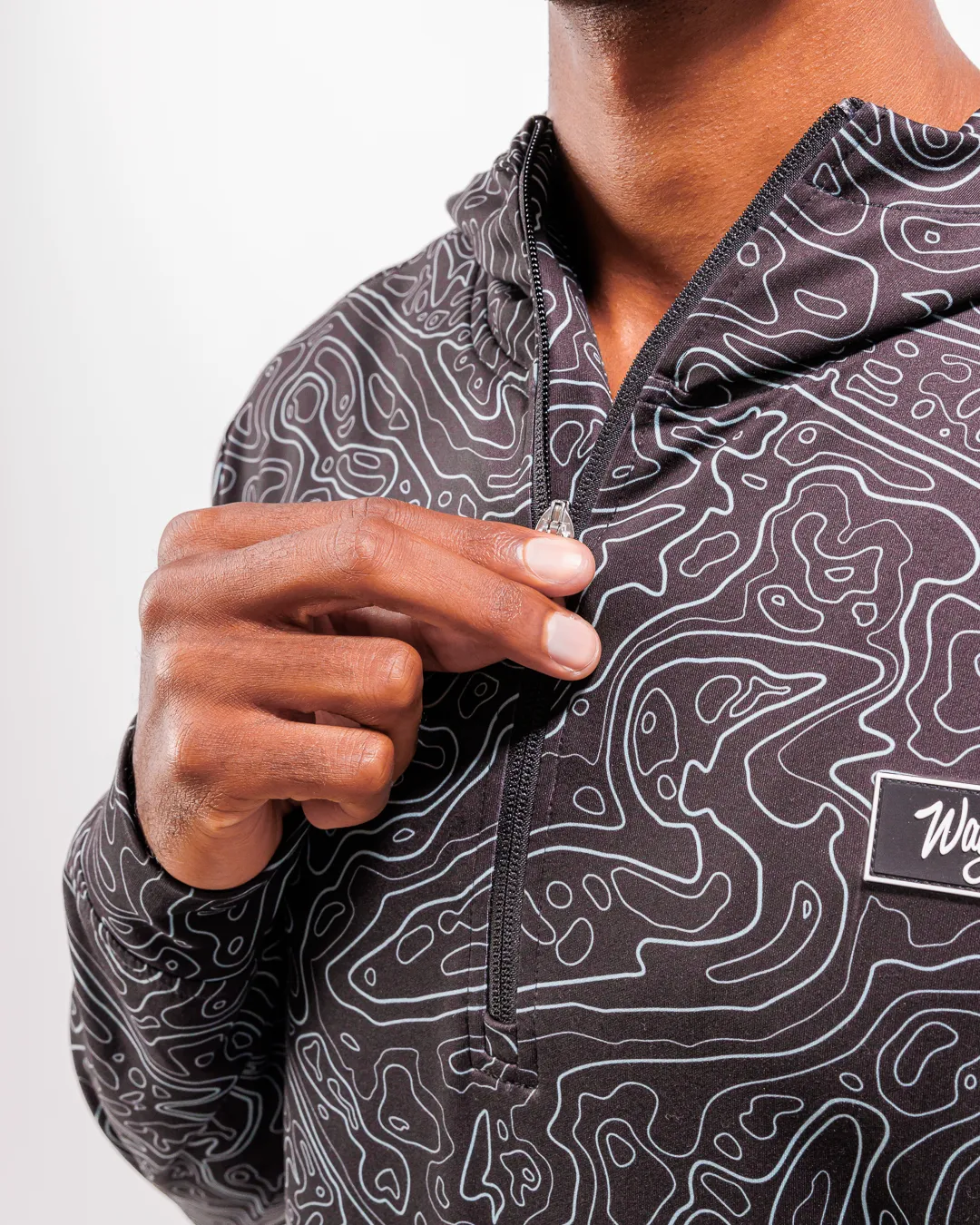 Loon Lake Topographic Black Zip Hoodie