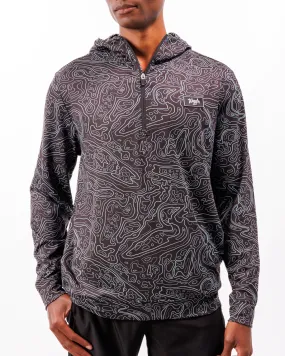 Loon Lake Topographic Black Zip Hoodie