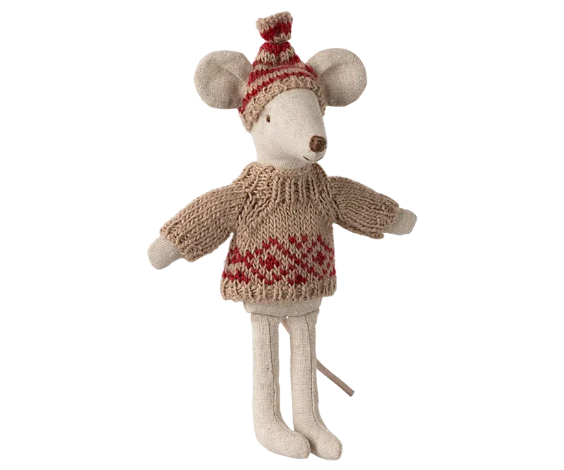 Maileg Knitted sweater and hat, Mum mouse