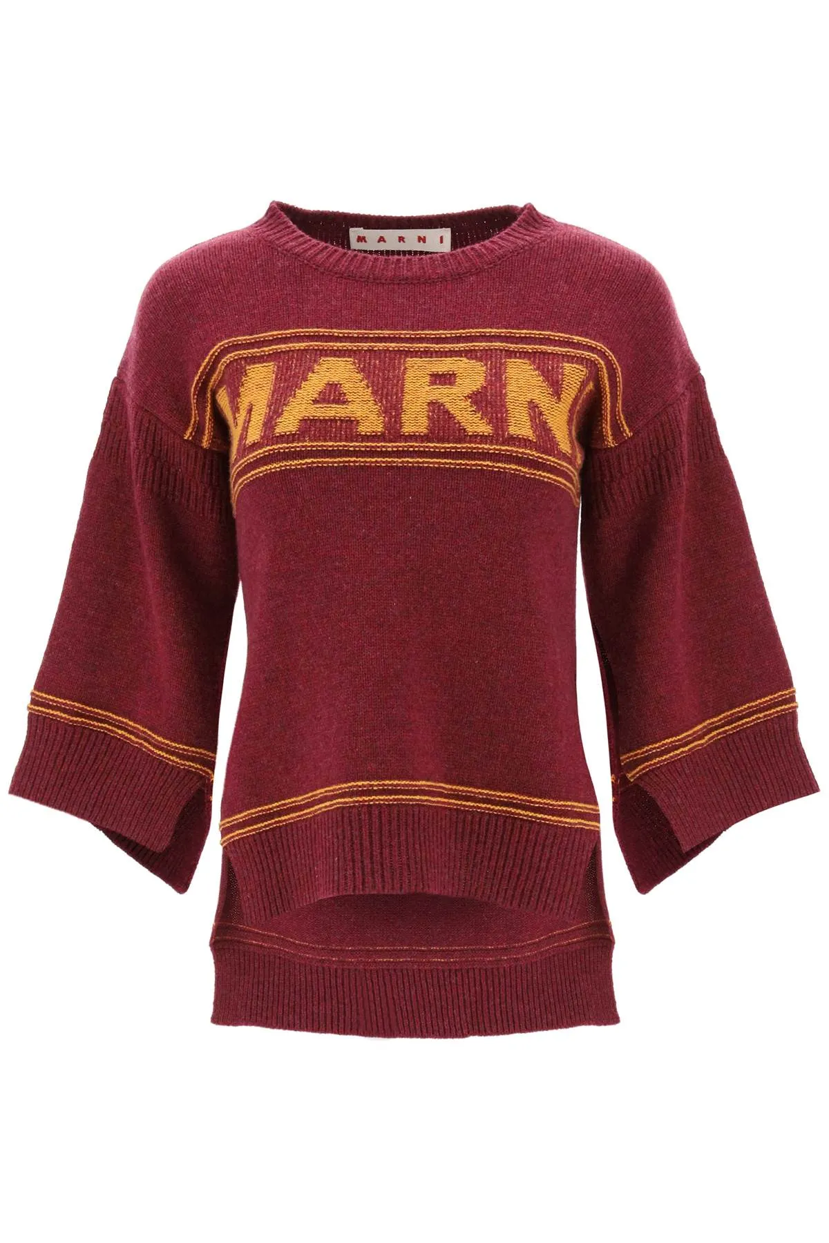 Marni sweater in jacquard knit with logo