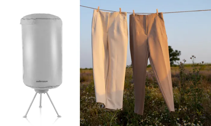 Mellerware Clothes Dryer With Shoe Rack With Timer Aluminium Grey 15 Kg 1000 W Easy Dry