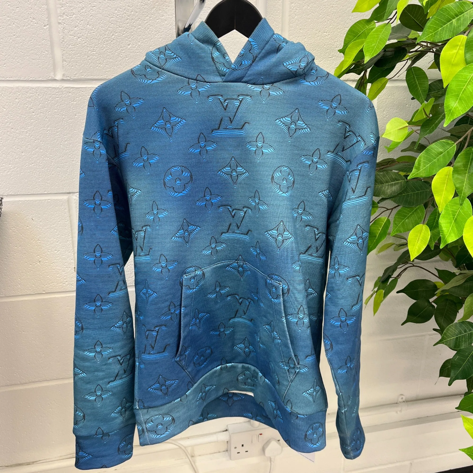 Men's 2054 Monogram Hoodie Blue Size XS