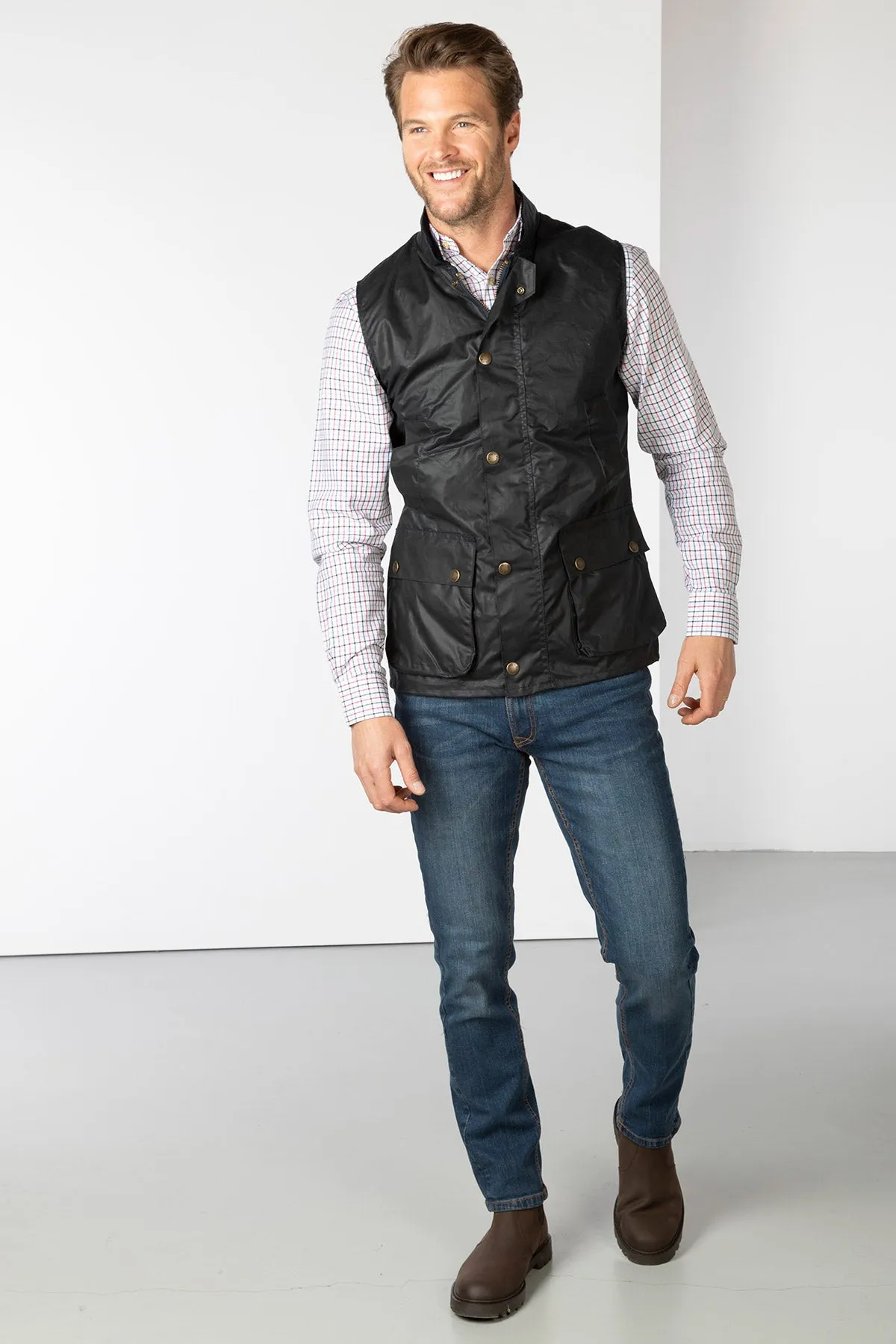 Men's Cotton Lined Wax Waistcoat - Richmond