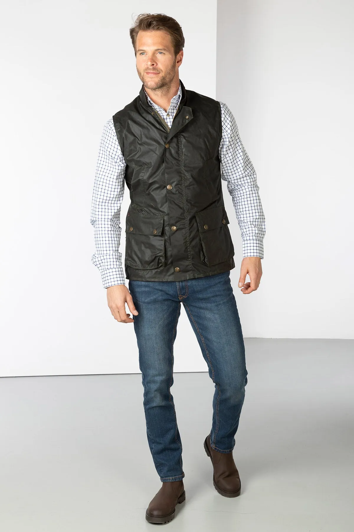 Men's Cotton Lined Wax Waistcoat - Richmond