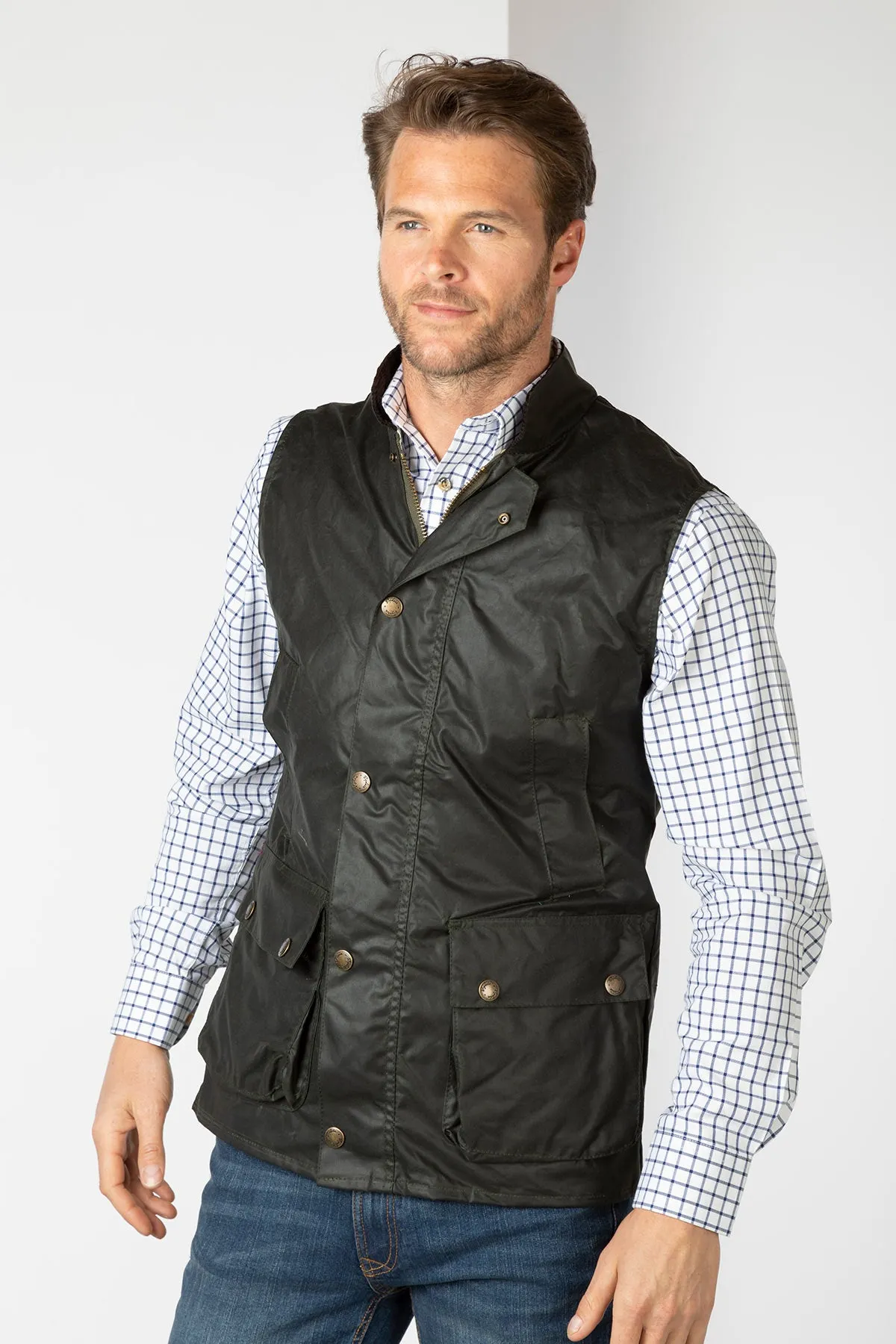 Men's Cotton Lined Wax Waistcoat - Richmond