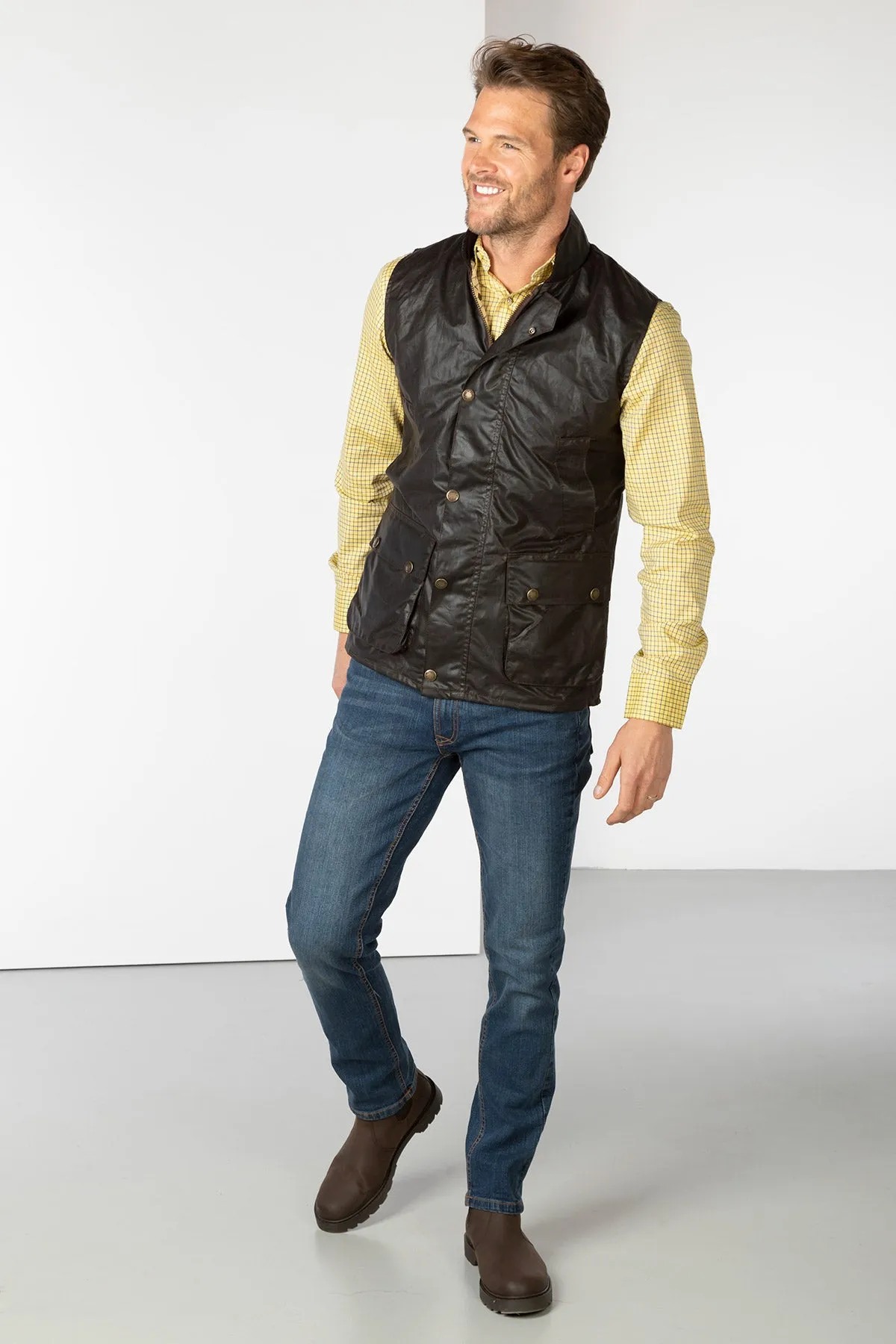 Men's Cotton Lined Wax Waistcoat - Richmond