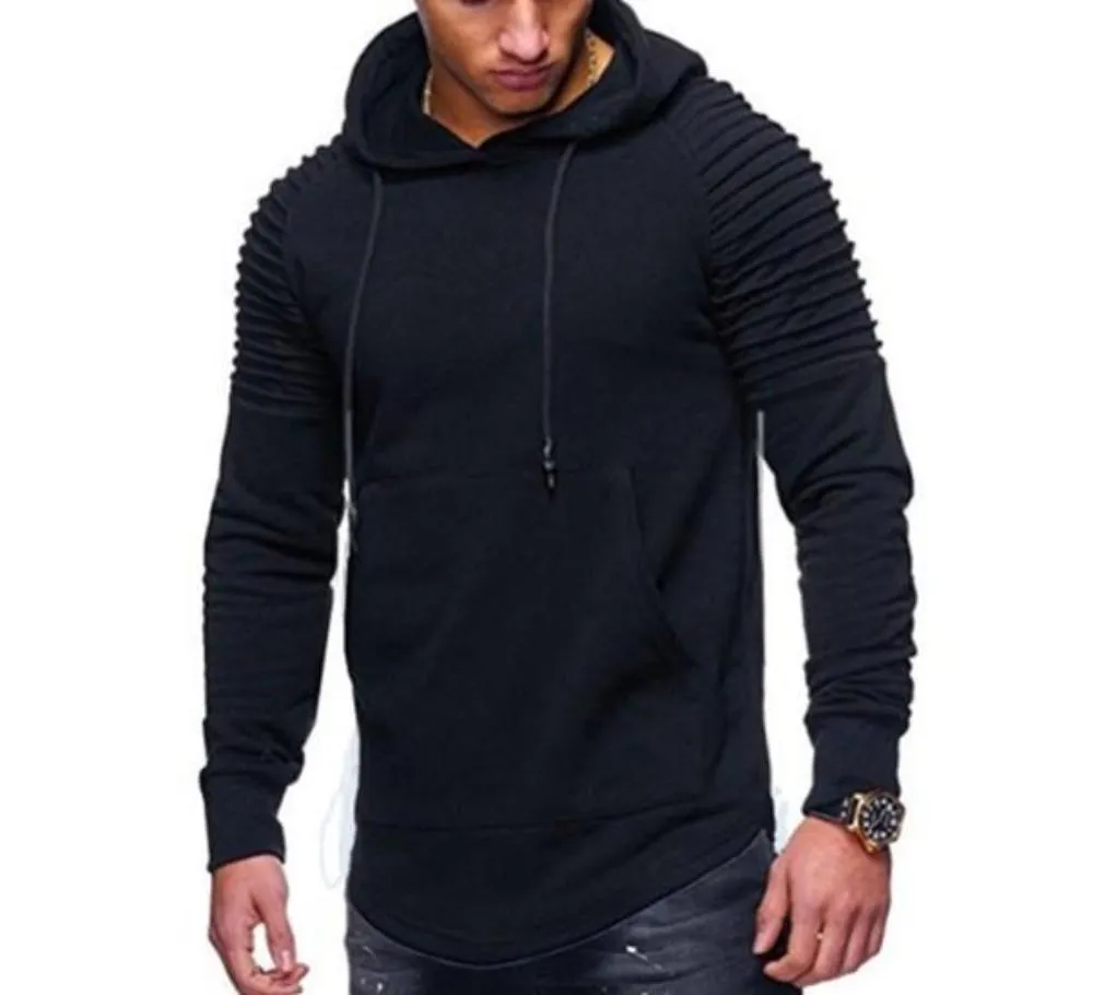 Mens Slim Fit Biker Hoodie in Dark Gray