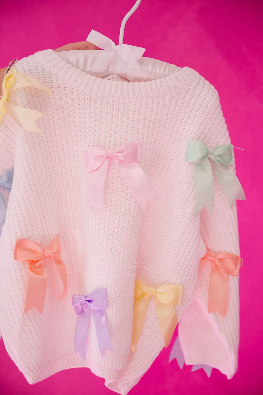 MINI KIDS PASTEL BOWS SWEATER