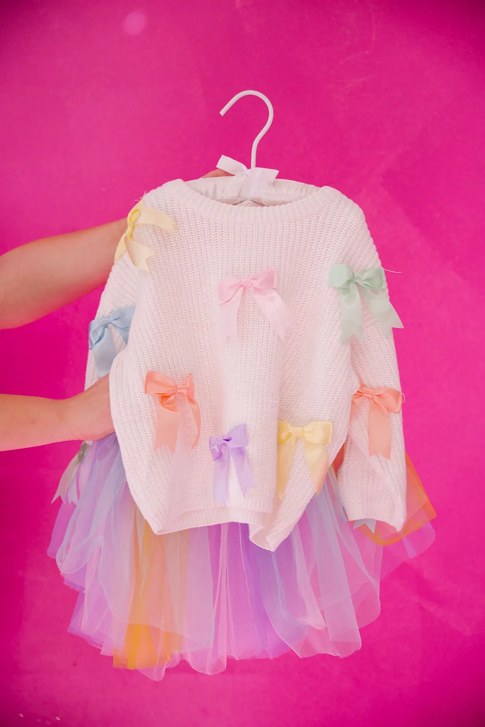 MINI KIDS PASTEL BOWS SWEATER