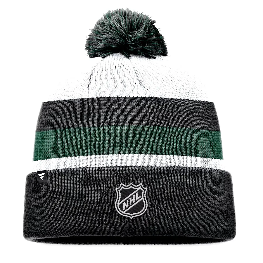 Minnesota Wild Fanatics Black Stripe Fundamental Cuff Knit w/ Pom