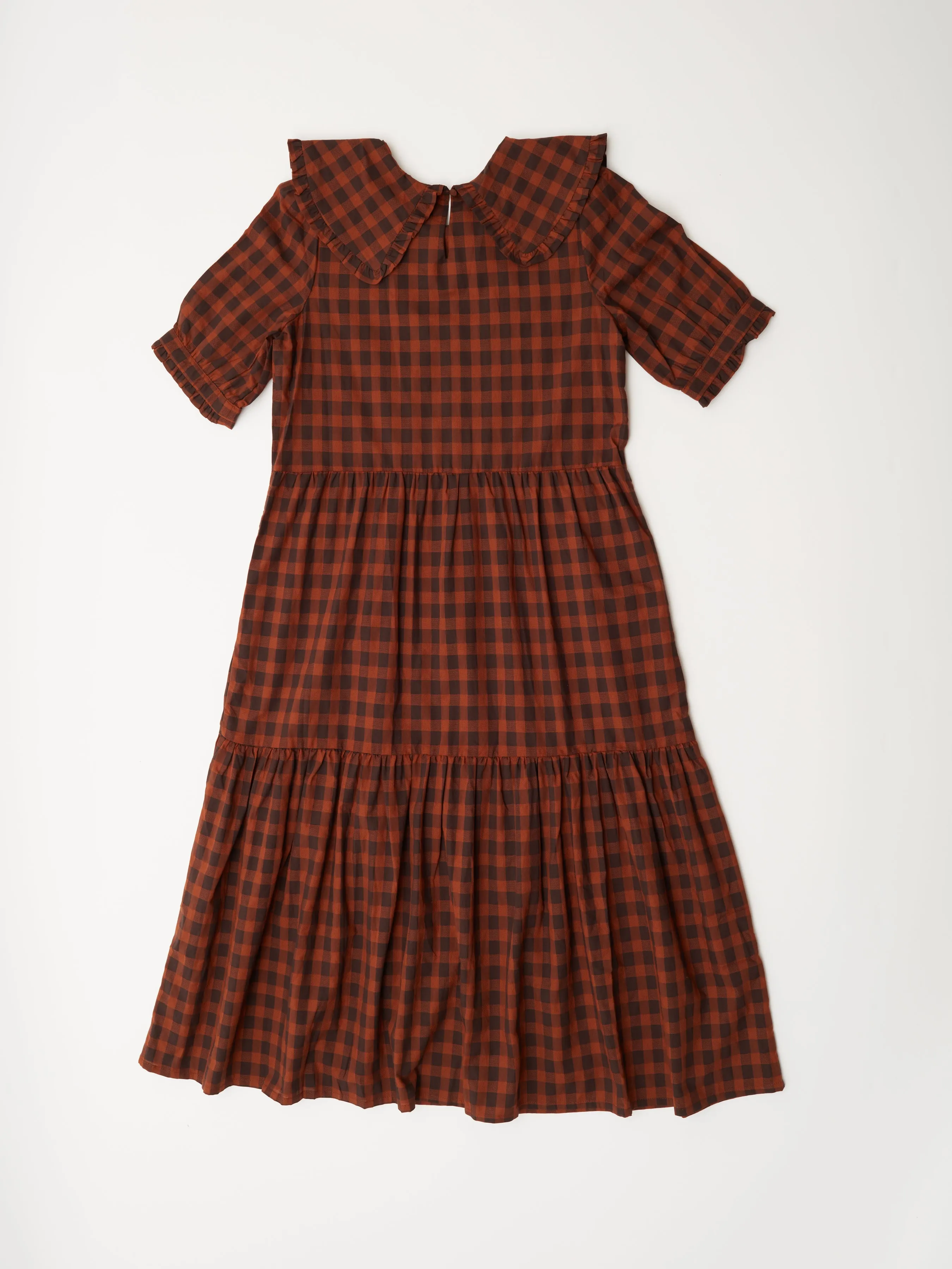 Nami Collared Check Midi Dress