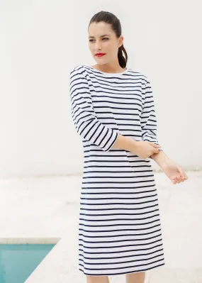 Natasha Dress White/Navy