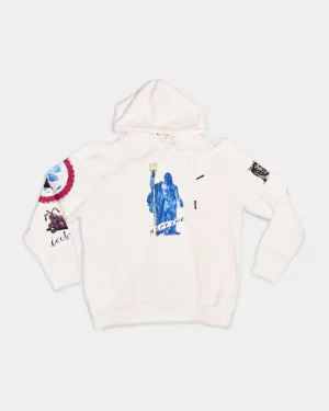 Neptune God Print Pullover Hoodie (White) - I24E09763171102