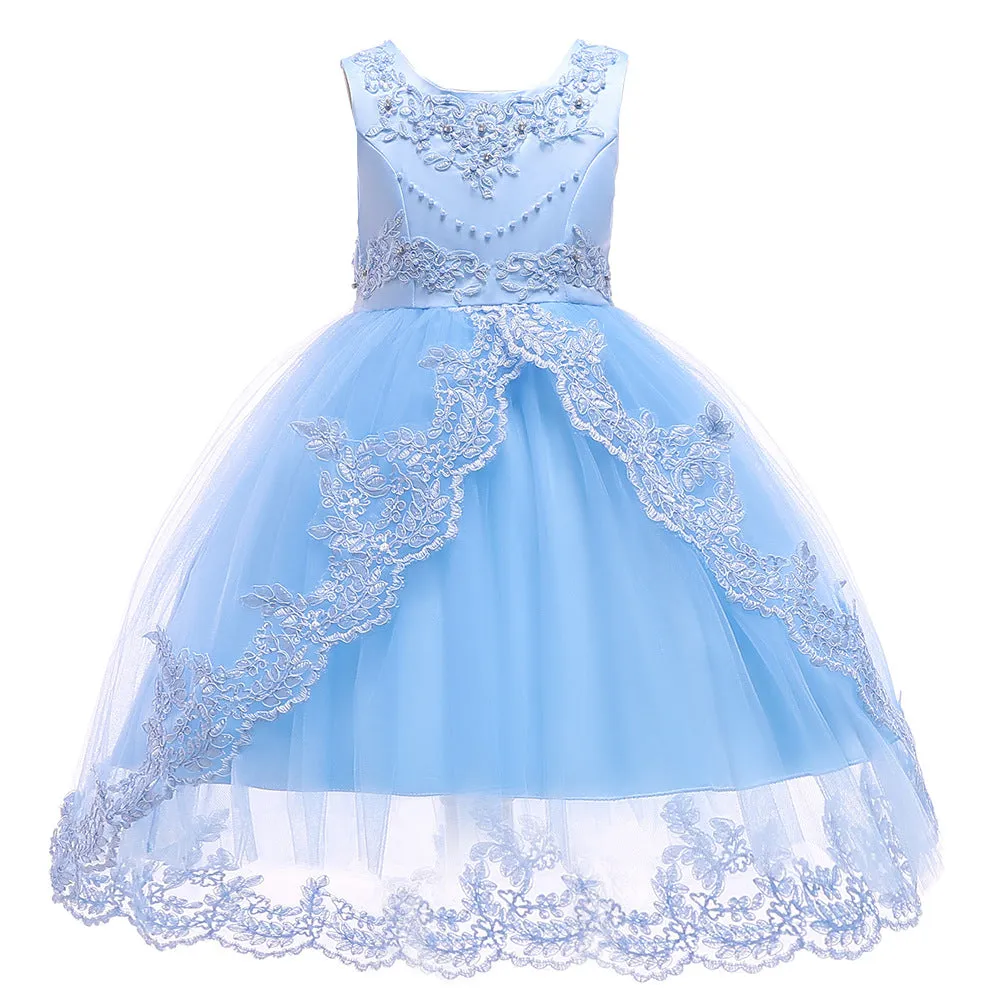 New Year Clothing Mesh Princess Dress Girl's Gown Christmas Children's Clothing Kids Dress