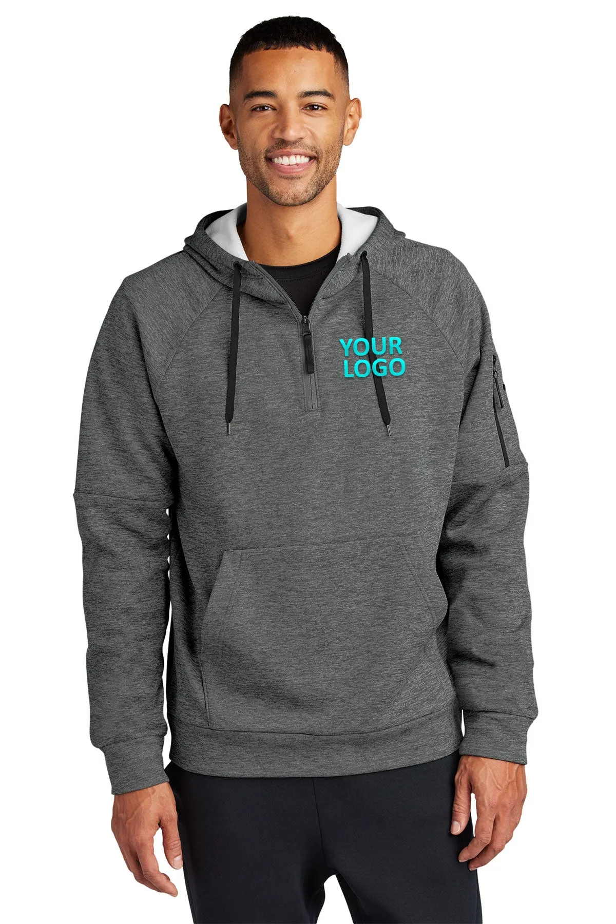 Nike Therma-FIT Pocket Fleece Custom Hoodies, Charcoal Heather