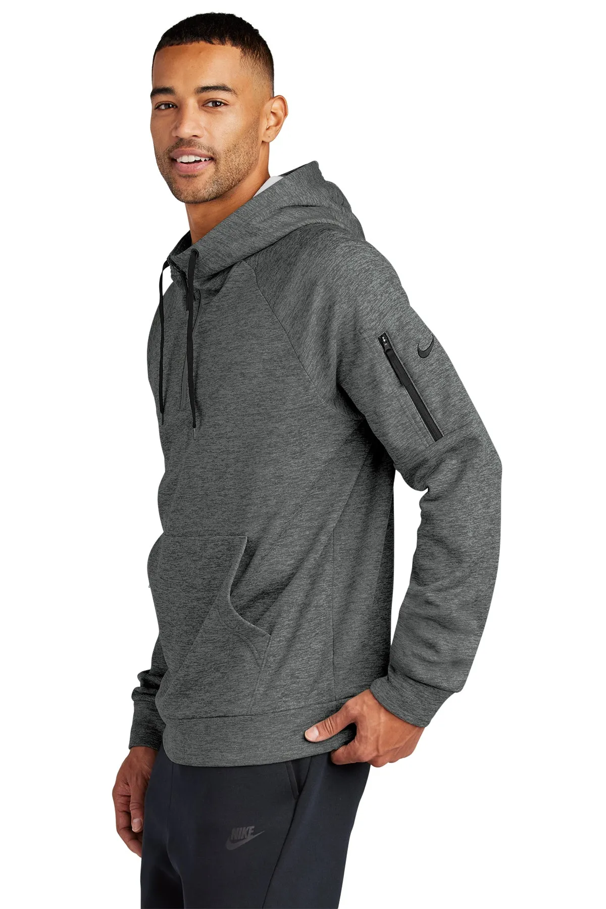 Nike Therma-FIT Pocket Fleece Custom Hoodies, Charcoal Heather